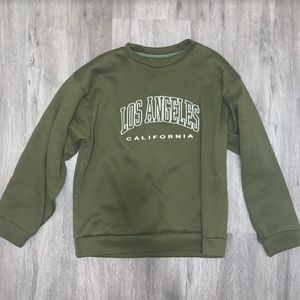 SHEIN Olive Green Oversized Sweatshirt: SIZE Large